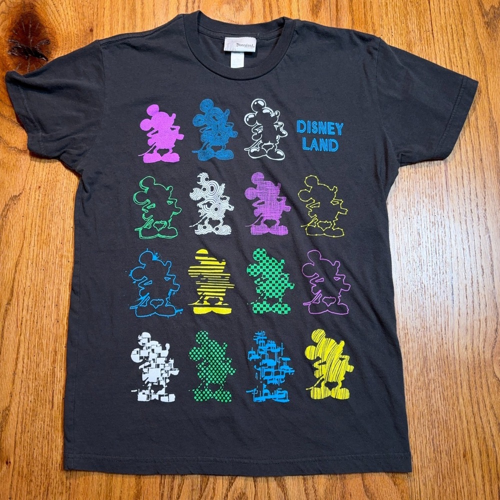 Disneyland Resort Various Mickey Mouse Tee Shirt‎ Gray Small Cotton